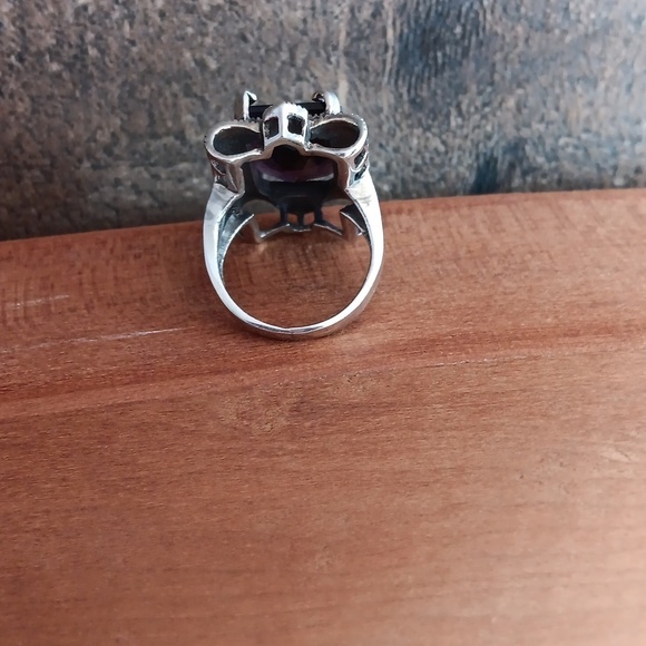 925 Silver Purple Crystal Ring - Picture 9 of 16